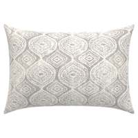 Gray Patna Geo Lumbar Outdoor Throw Pillow, 14x20