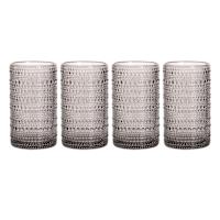 Set of 4 Spectra Smoke Grey Highball Glasses, 15oz
