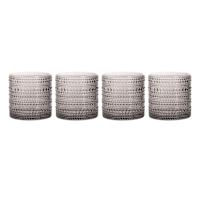 Set of 4 Spectra Smoke Grey Double Old Fashioned Glasses, 13oz