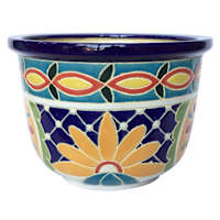 Hand Painted Gabi Floral Outdoor Planter, Small
