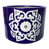 Blue Medallion Outdoor Planter, Small