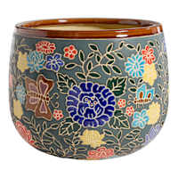 Hand Painted Floral Outdoor Planter, Large