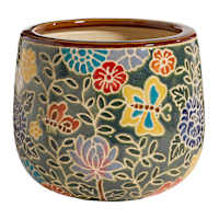 Hand Painted Floral Outdoor Planter, Medium