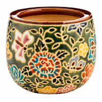 Hand Painted Floral Outdoor Planter, Small