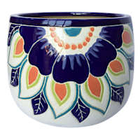 Hand Painted Feather Outdoor Planter, Small
