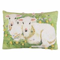 Lamb Meadow Easter Throw Pillow, 14x20