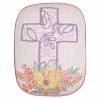 Embroidered Cross Easter Throw Pillow, 12x15
