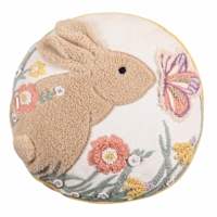 Plush Bunny Round Easter Throw Pillow, 16"