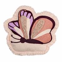 Butterfly Shaped Throw Pillow with Fringe, 14x17