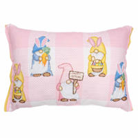 Homespun Easter Gnomes Beaded Artwork with Double Flange Throw Pillow, 14x20