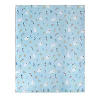Blue Spring Floral Bunny Printed Plush Throw Blanket, 50x60