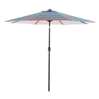Alvarado Multi Stripe Crank & Tilt Round Patio Umbrella, 9'