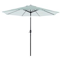 Honeybloom Forest Green Multi Stripe Crank & Tilt Round Patio Umbrella, 9'