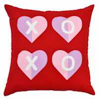 XOXO Heart Printed Throw Pillow, 18"