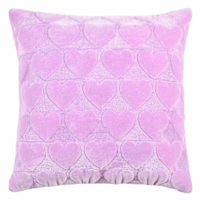 Pink Quilted Heart Embroidery Throw Pillow, 18"