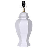 Providence White Ceramic Rope Embossed Medium Table Lamp, 20"