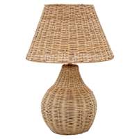 Honeybloom Natural Weaving Rattan Small Table Lamp with Shade, 16.5"