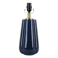Navy Fluted Ceramic Medium Table Lamp, 16"