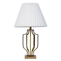 Gold Metal Medium Table Lamp with Pleated Empire Shade, 24"