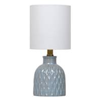 Blue Ceramic Patterned Mini Table Lamp with Shade, 12.5"