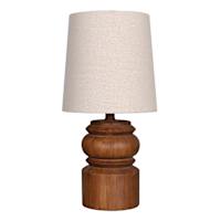Black Spindle Mini Table Lamp with Shade, 13"