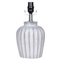 Found & Fable Grey Ceramic Ribbed Small Lamp Base, 12.5"