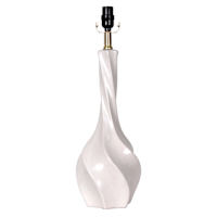 Honeybloom White Ceramic Twist Large Table Lamp Base, 23"