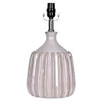Honeybloom White Ribbed Ceramic Small Lamp Base, 16"