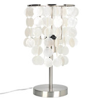 Found & Fable Silver Capiz & Metal Chandelier Table Lamp, 15"