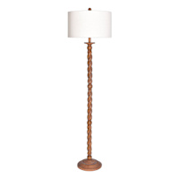 Wood Finish Resin Twist Floor Lamp 64In