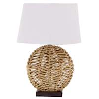 Water Hyacinth Natural Weaving Medium Table Lamp with Shade, 23"