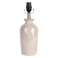 Cream Speckled Ceramic Small Lamp Base, 14"