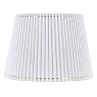 White Stitched Pleat Large Taper Table Lamp Shade, 13x17x12