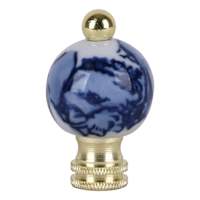 Ceramic Chinoiserie Orb Finial 2.5In