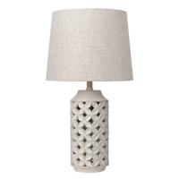 Tan Cutout Lattice Medium Table Lamp with Shade,  24"