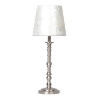 Found & Fable Silver Metal Small Table Lamp with Capiz Shade, 19"