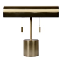 Gold Metal Pull Switch Desk Lamp 13In