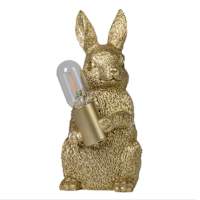 Honeybloom Easter Gold Rabbit Lamp with Bulb, 12"