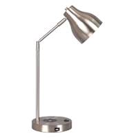 Silver Metal Desk Lamp With Wireless Charging 20In