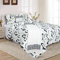 Crosby St. 5-Piece Modern Geo Printed Comforter Set, Full/Queen