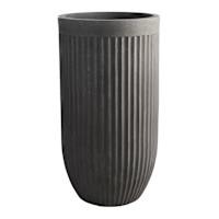 Japi Dark Grey Tall Fluted Outdoor Planter, Small