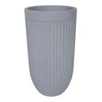 Japi Dark Grey Flute Tall Outdoor Planter, Large
