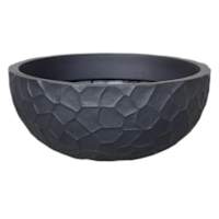 Japi Black Prisma Bowl Outdoor Planter, Medium