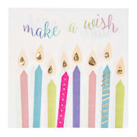 16-Count Birthday Candle Foil Lunch Napkins