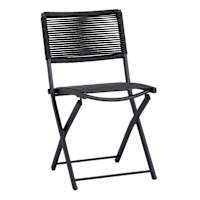 Crosby St. Rope Patio Folding Chair, Black