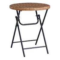 Found & Fable Wicker Top Folding Patio Table, Natural