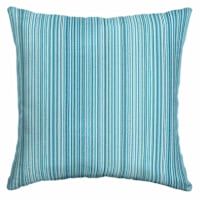 Sea Breeze Blue Premium Woven Oversized Square Outdoor Throw Pillow, 20"