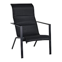 Padded Sling Lounge Chair, Black