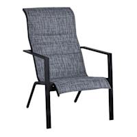 Padded Sling Lounge Chair, Grey