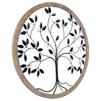 Wood & Metal Blue Tree Decor, 28"